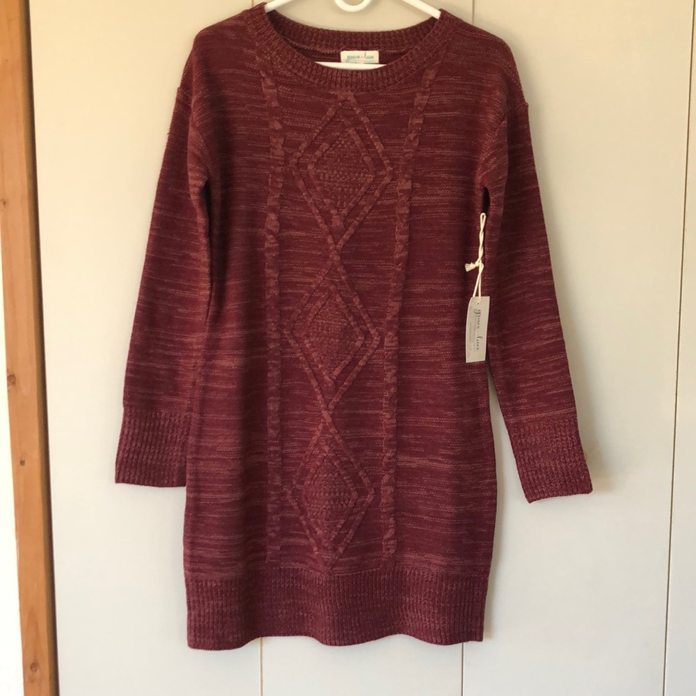 Grace & Lace Cable Knit Dress